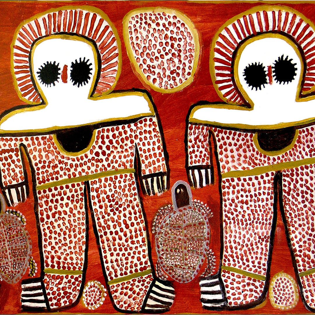 Three Wandjina (Raimakers), <br>Lily Karadada (c. 1937 - )