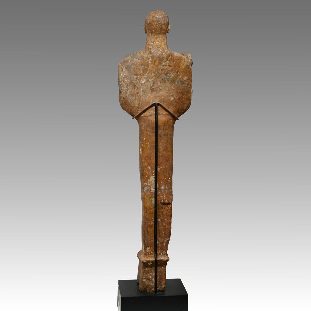 A large Phoenician terracotta standing youth, Neo Assyrian Period, ca. 6th century BCE