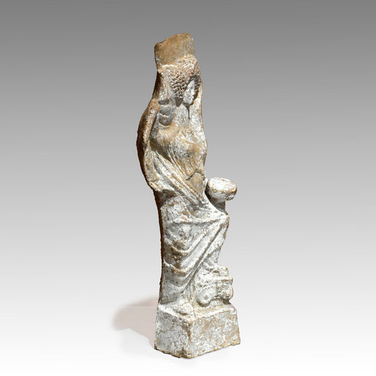 Boeotian Terracotta Standing Female with Veil, Classical Period, ca. 400 - 375 BCE