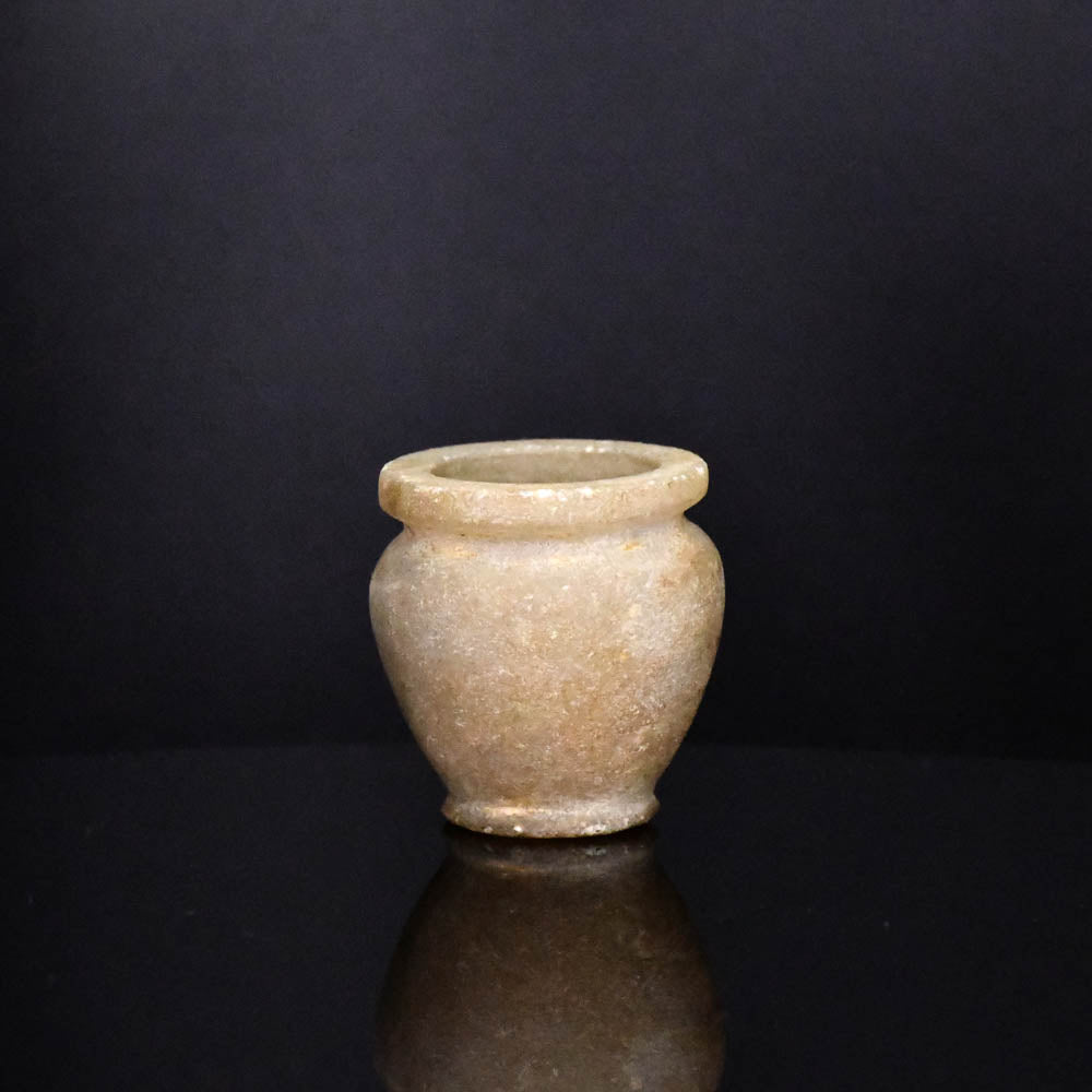 An early Egyptian Alabaster Cosmetic Vessel, early Dynastic Period, Dynasty 1st - 3rd, ca. 3100 - 2613 BCE