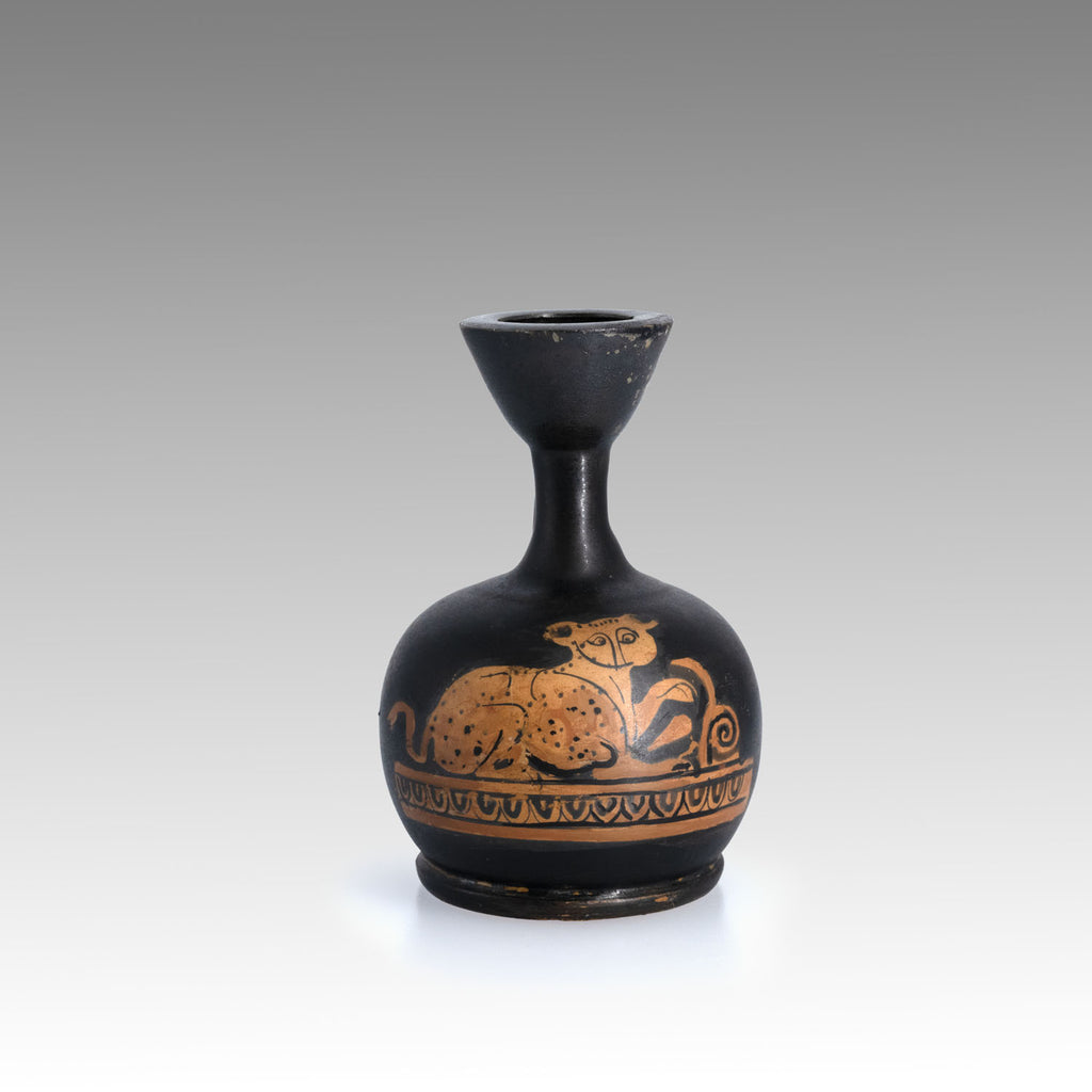 Apulian Red-Figure Squat Lekythos with a Panther, Classical Period,  ca. 4th century BC