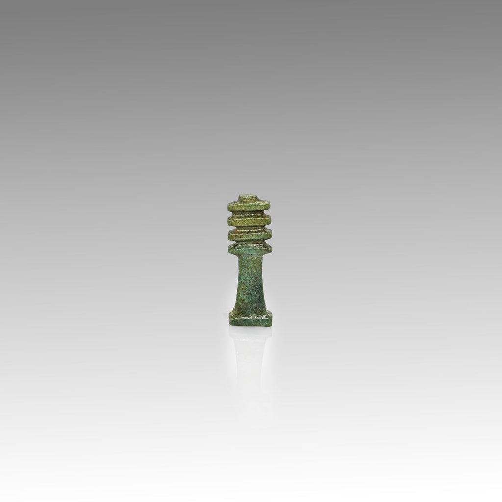An Egyptian Green Faience Djed Pillar Amulet, Late Period, ca. 664 - 332 BCE