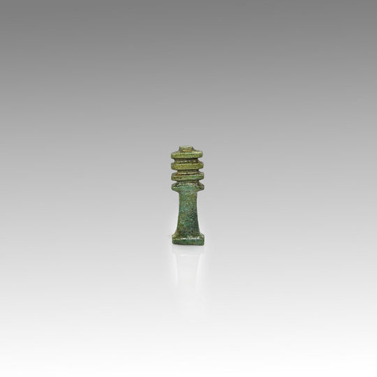 An Egyptian Green Faience Djed Pillar Amulet, Late Period, ca. 664 - 332 BCE