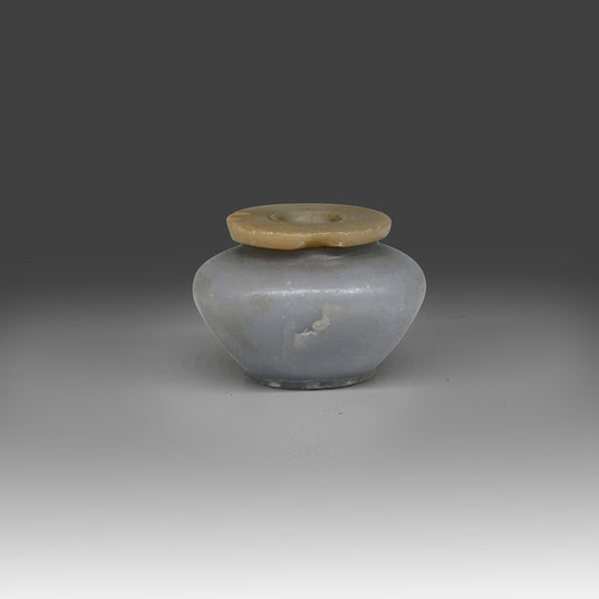 A fine Egyptian Anhydrite Kohl Pot, Middle Kingdom, ca. 1900 - 1650 BCE