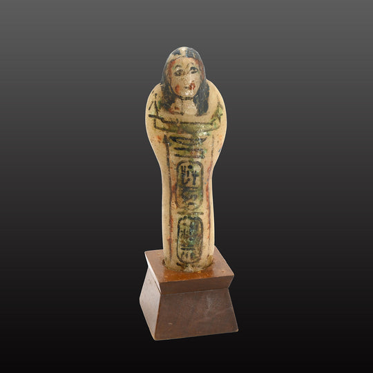 A rare Egyptian Alabaster Shabti for Pharaoh Ramesses VII, New Kingdom, 20th Dynasty, ca. 1136–1129 BCE