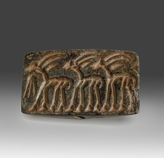 A large Anatolian Steatite Gable Seal with Antelopes, Ubaid Period, ca. 4500 - 3500 BCE