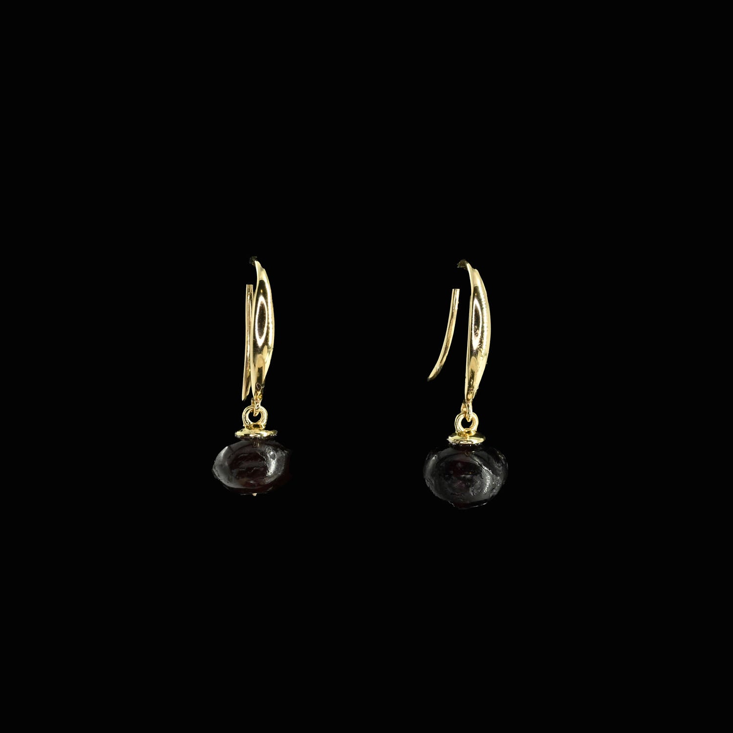 A Pair of Roman garnet earrings, Roman Imperial, ca. 1st -  2nd century CE