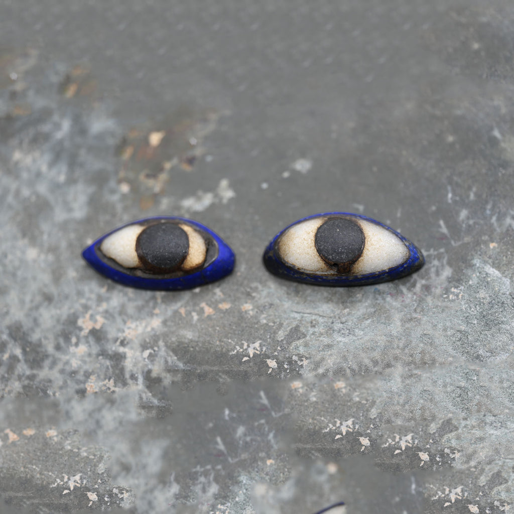 A pair of Egyptian Lapis Lazuli Eye Inlays, New Kingdom, ca. 1550 - 1069 BCE