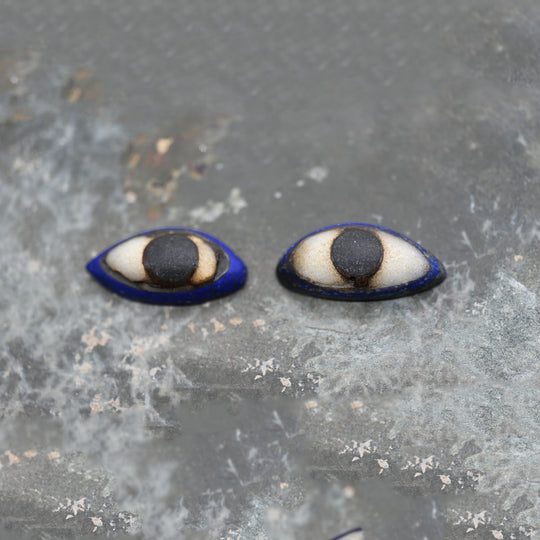 A pair of Egyptian Lapis Lazuli Eye Inlays, New Kingdom, ca. 1550 - 1069 BCE