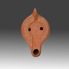 Roman Redware Oil Lamp, Byzantine Period, ca. 4th - 5th century CE