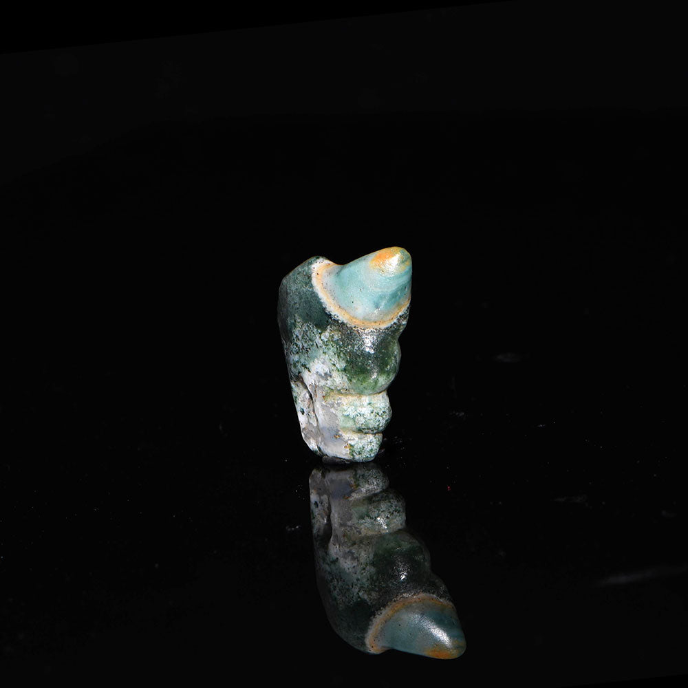 A Pre-Columbian Green Agate Toucan Amulet, Tairona Culture, ca. 500 - 1000 CE