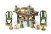 A Chinese Glazed Offering Table with Accessories, Ming Dynasty, ca. 1368 - 1644 CE