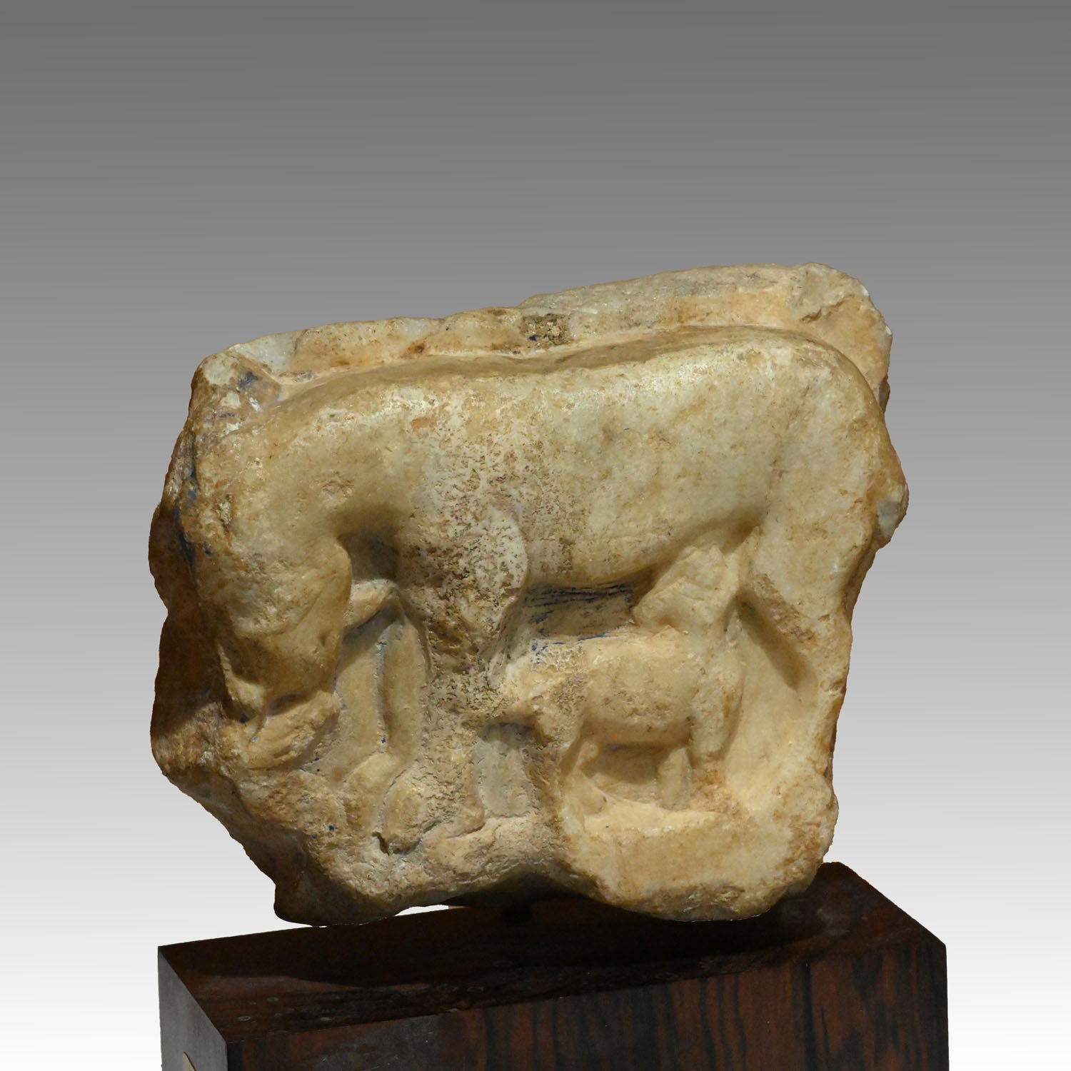 A Roman Marble Relief Fragment with Mare and Colt, Roman Imperial Period, 1st - 3rd century CE