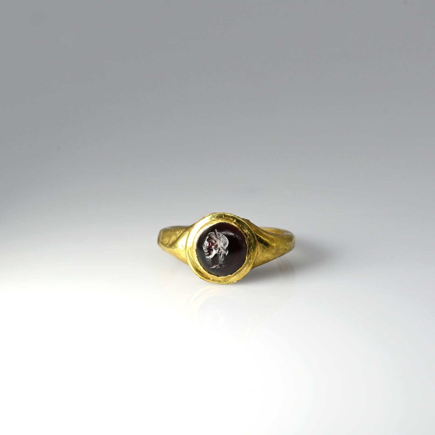 A Roman garnet Ringstone Intaglio, Roman Imperial Period, ca. 1st - 2nd century CE