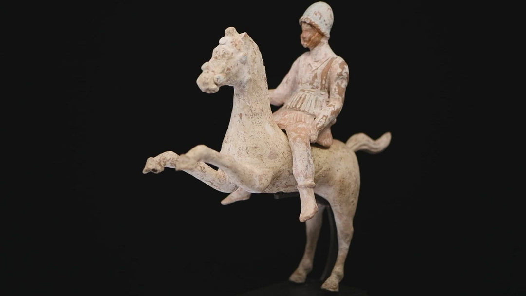 Ein griechischer Terrakotta-Krieger zu Pferd, Canosa,<br> <em>ca. 4.-3. Jahrhundert v. Chr</em>