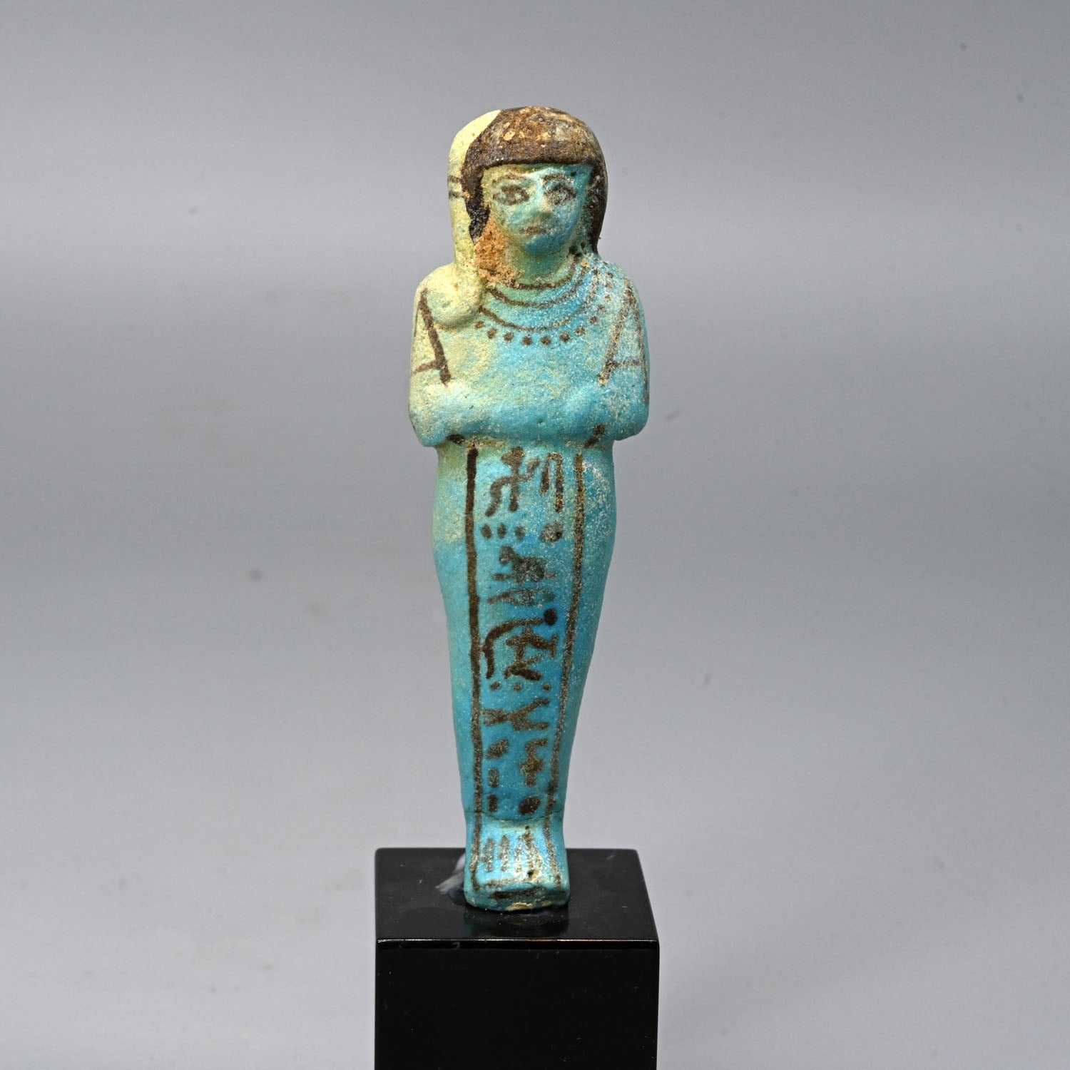 A rare Egyptian Faience Shabti for the Crown Prince Ramesses (Ramessu), 19th Dynasty, ca. 1279 - 1212 BCE