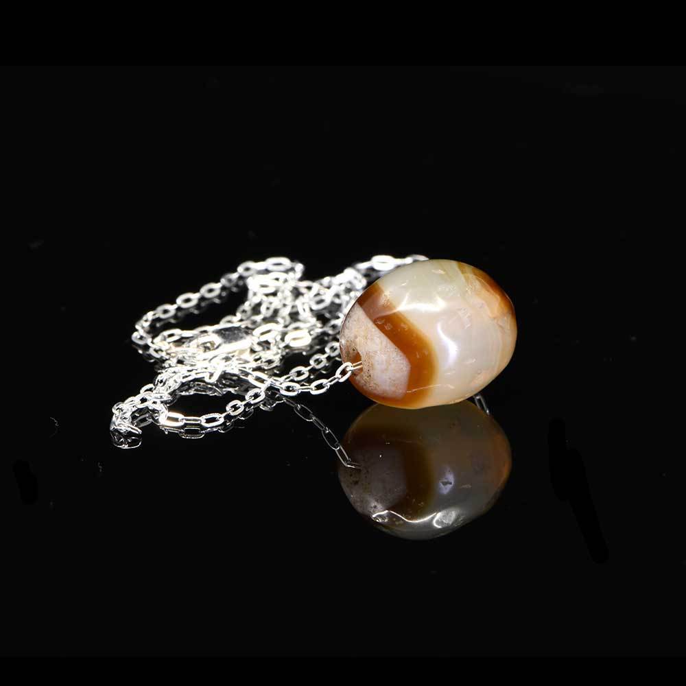 A Near Eastern Banded Agate Bead set as a pendant, ca. 1st millennium BCE - Sands of Time Ancient Art
