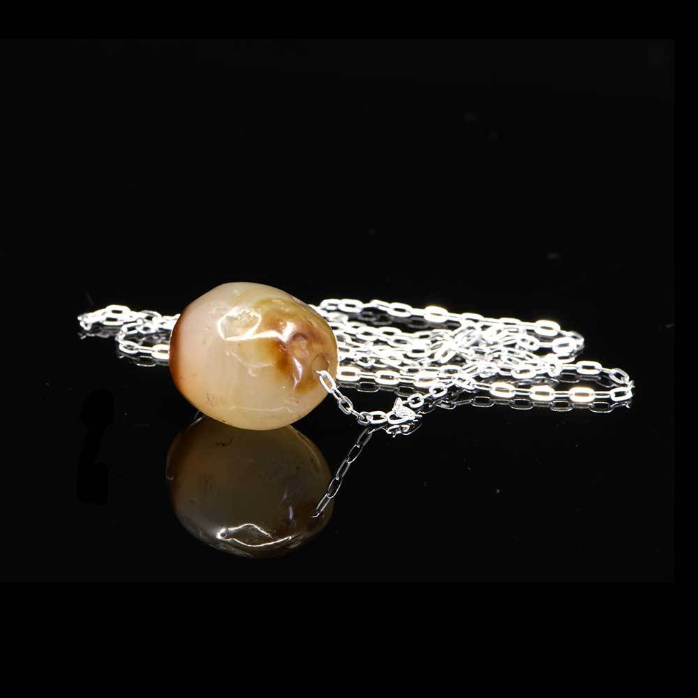 A Near Eastern Banded Agate Bead set as a pendant, ca. 1st millennium BCE - Sands of Time Ancient Art
