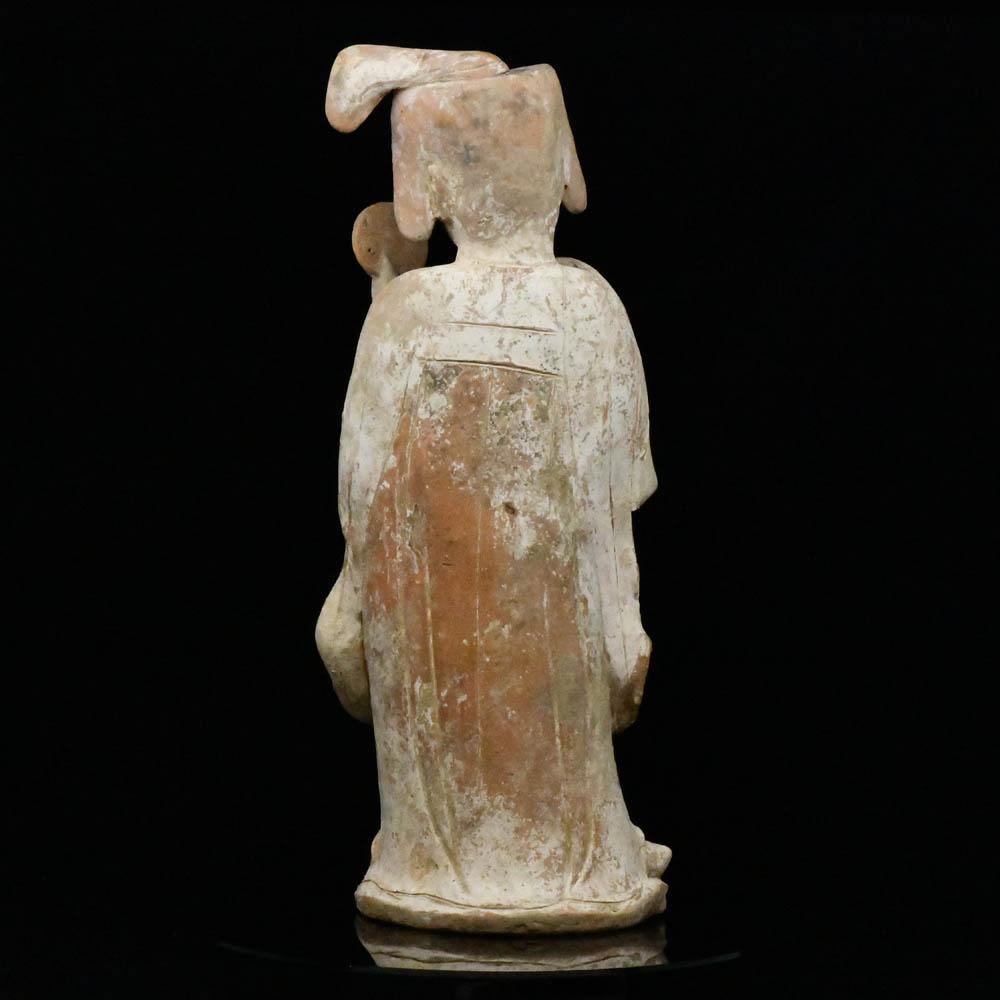 Eine chinesische Hofdame aus bemalter Keramik, Tang-Dynastie,<br> <em>ca. Mitte des 8. Jahrhunderts n. Chr</em>