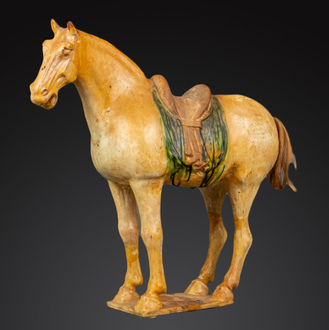 A Chinese Sancai Glazed Pottery Horse, Tang Dynasty, ca. 618 - 906 CE