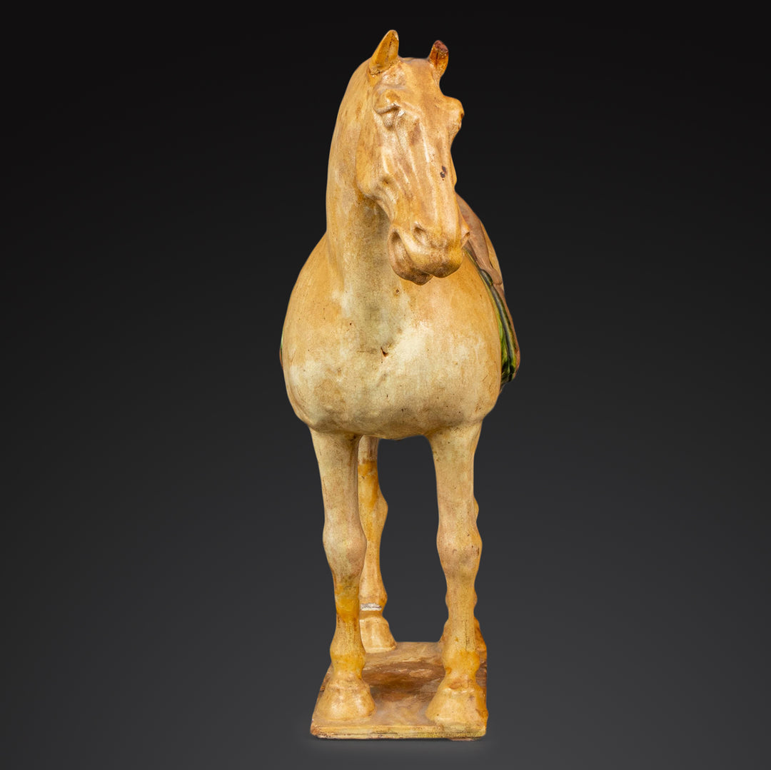Ein chinesisches Pferd aus glasierter Sancai-Keramik, Tang-Dynastie,<br> <em>ca. 618 - 906 n. Chr</em>