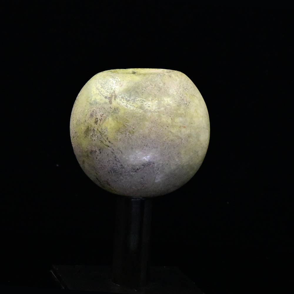 A rare Chinese Green-Stone Mace Head, Neolithic Period, ca. 3000 - 2000 BCE