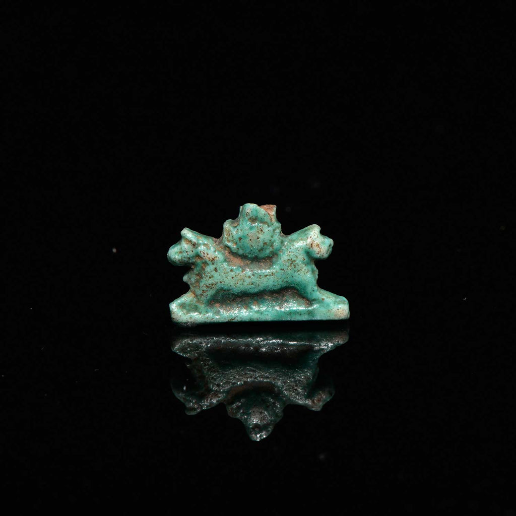 A Rare Egyptian Faience Amulet for Aker, Late Period, ca. 664-332 BCE - Sands of Time Ancient Art