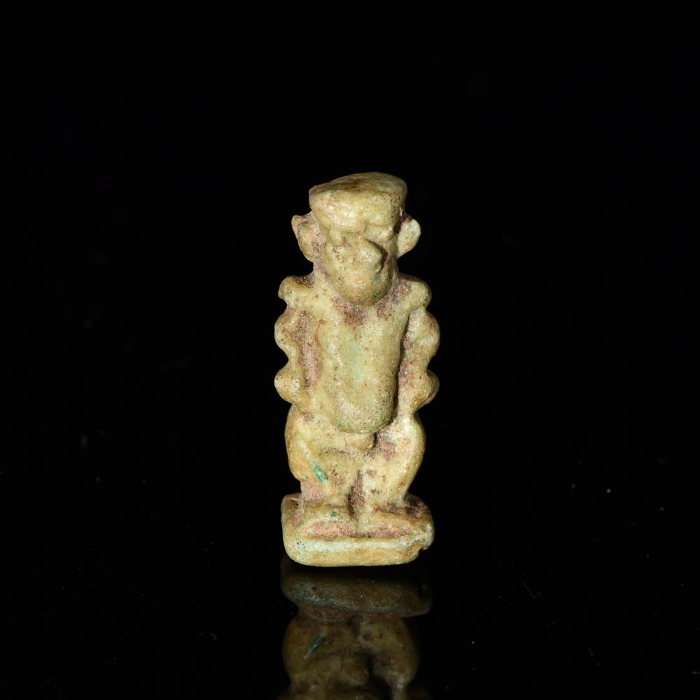 An Egyptian Faience Amulet of Bes, Late Period, ca. 664 - 332 BCE