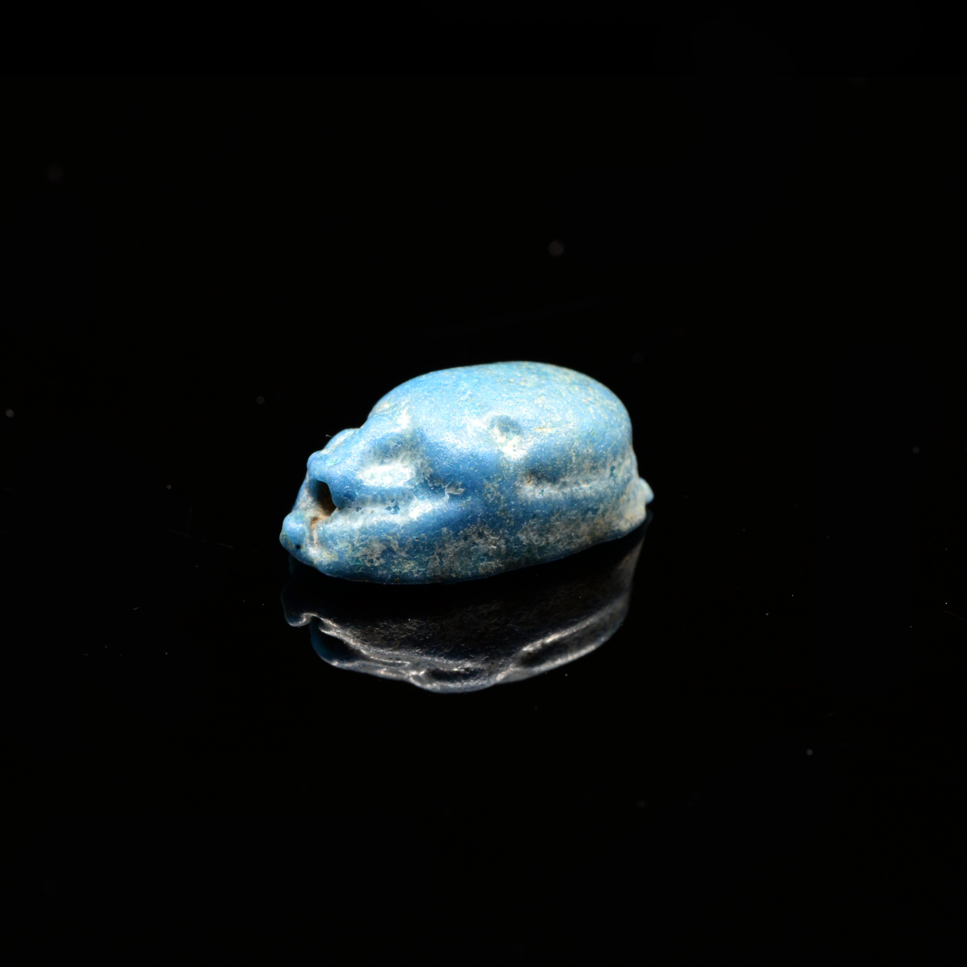 An Egyptian Blue Faience Scarab, New Kingdom, 18th Dynasty, ca. 1550 - 1295 BCE - Sands of Time Ancient Art