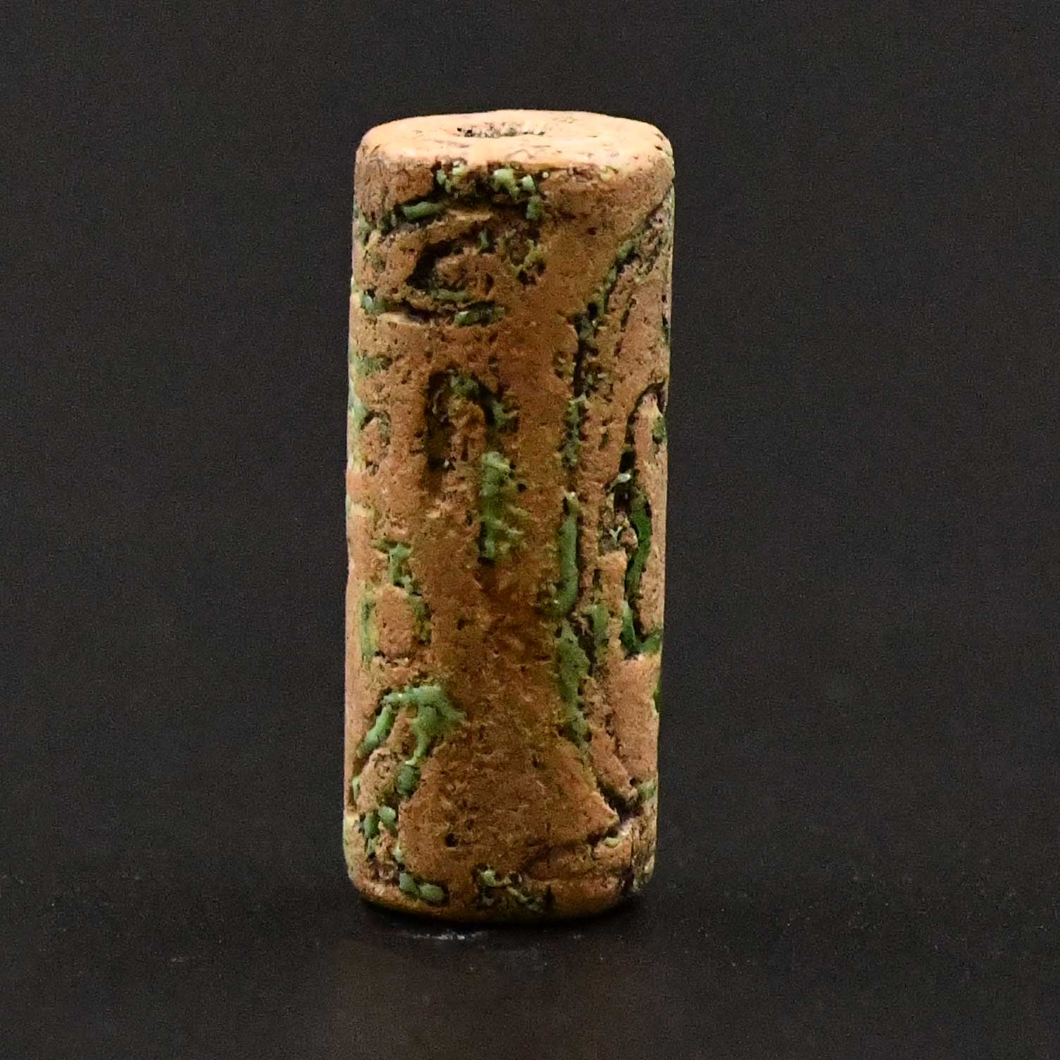 A Royal Egyptian Glazed Steatite Cylinder Seal for King Amenemhat II, 12th Dynasty, ca. 1914-1879/76 BCE