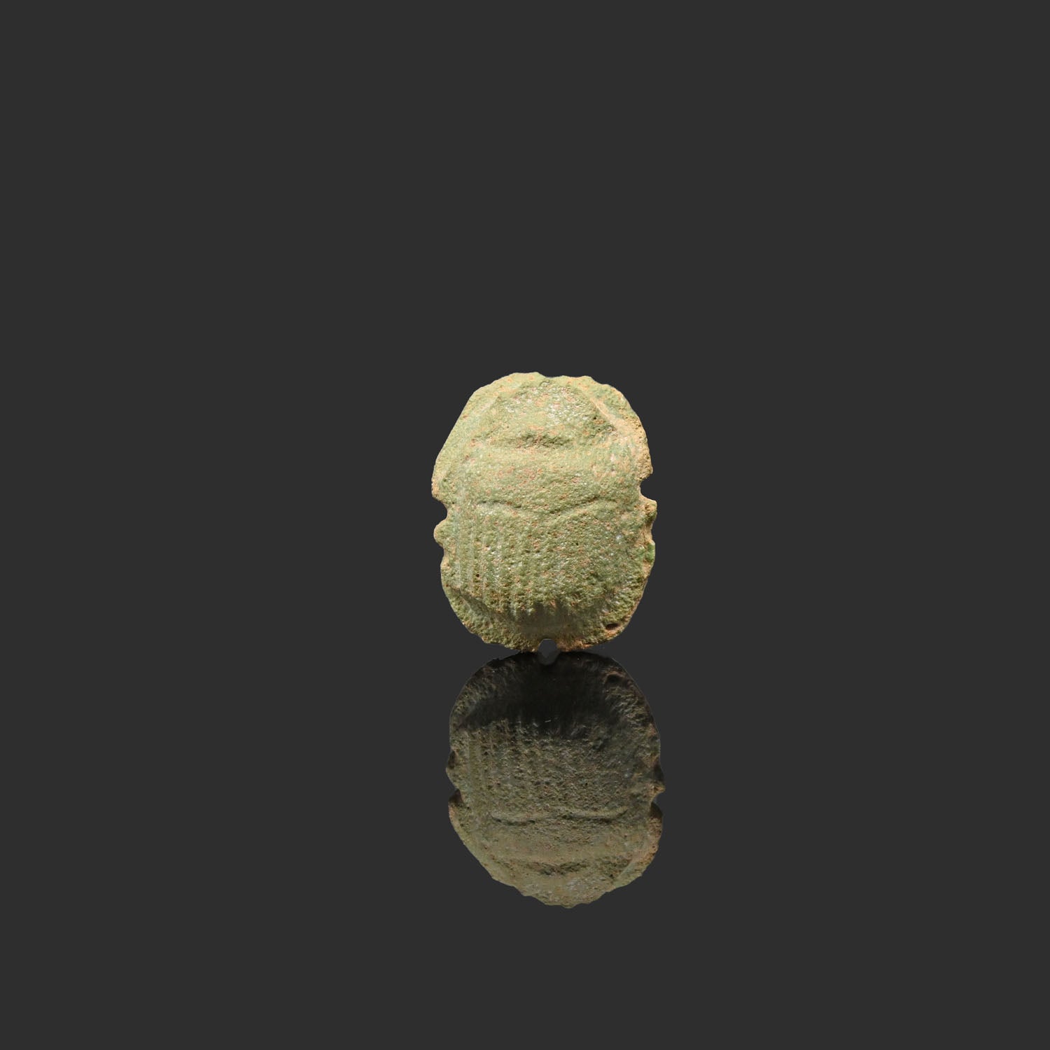 A large Egyptian Green Faience Scarab, Late Period, ca. 664 - 332 BCE