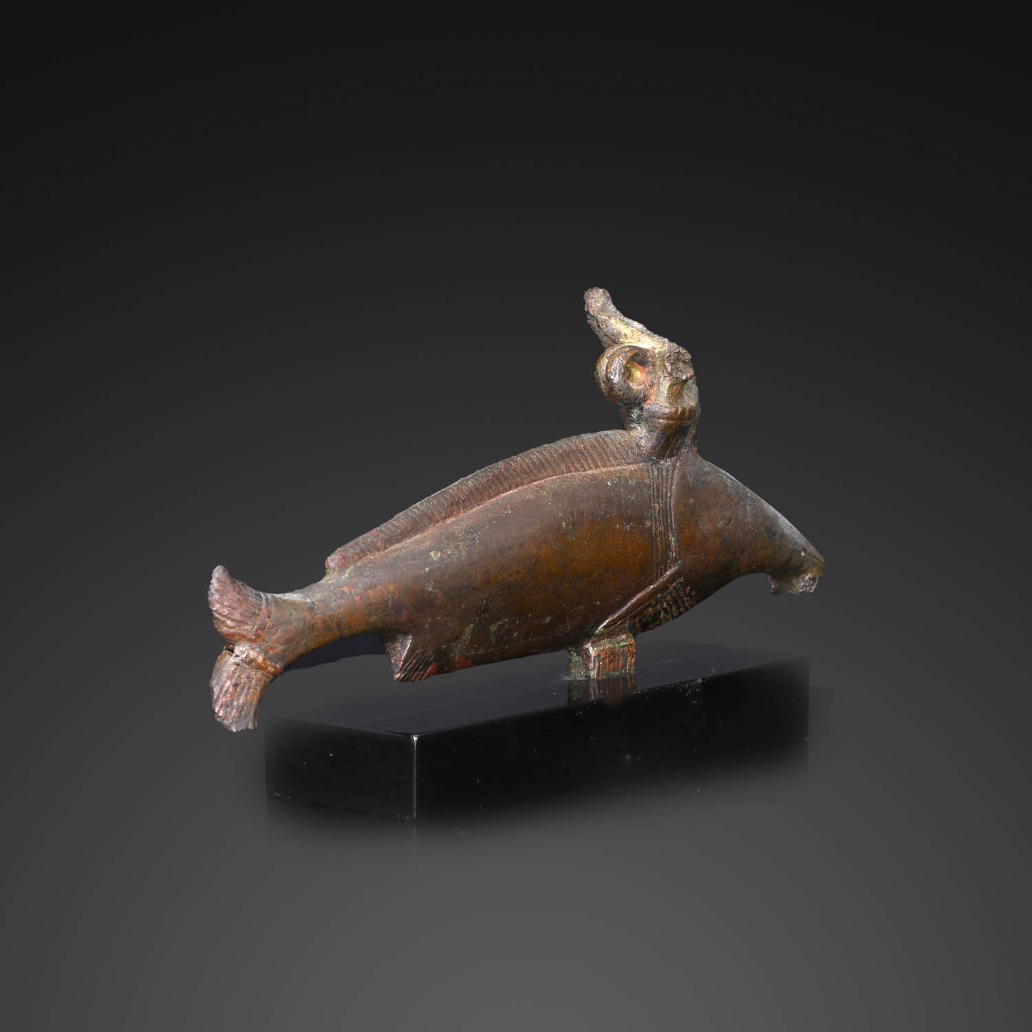 An Egyptian bronze Oxyrhynchus Fish, Late Period, ca. 664 - 332 BCE