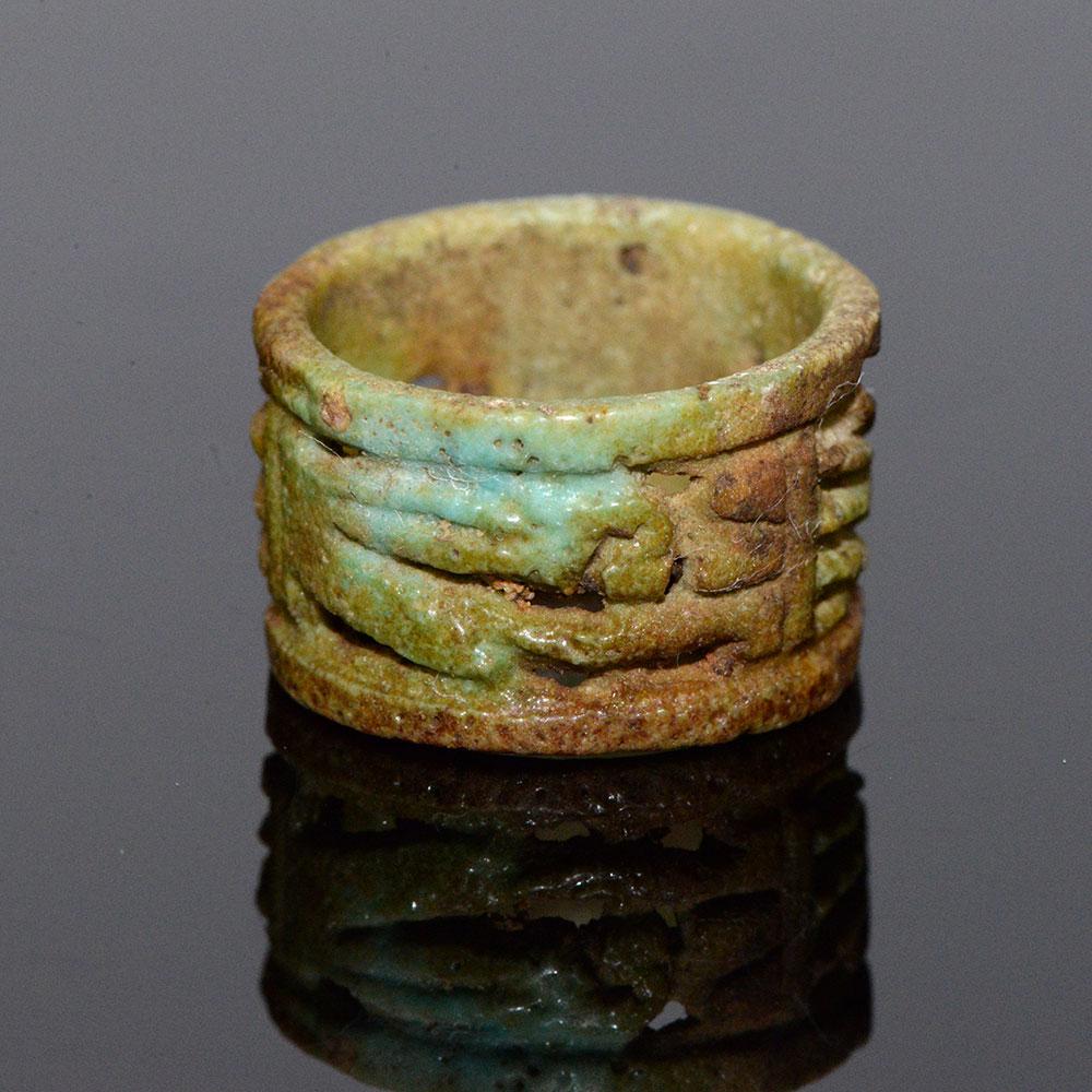 An Egyptian Faience Openwork Ring, 21st Dynasty, ca. 1069-945 BCE - Sands of Time Ancient Art