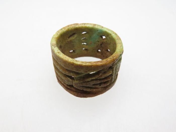 An Egyptian Faience Openwork Ring, 21st Dynasty, ca. 1069-945 BCE - Sands of Time Ancient Art