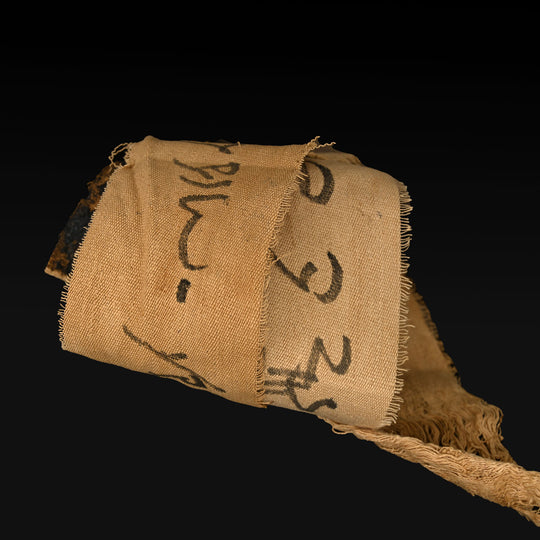 A long Egyptian demotic inscribed mummy linen fragment<br><em>Late Period, ca. 664-332 BCE</em>