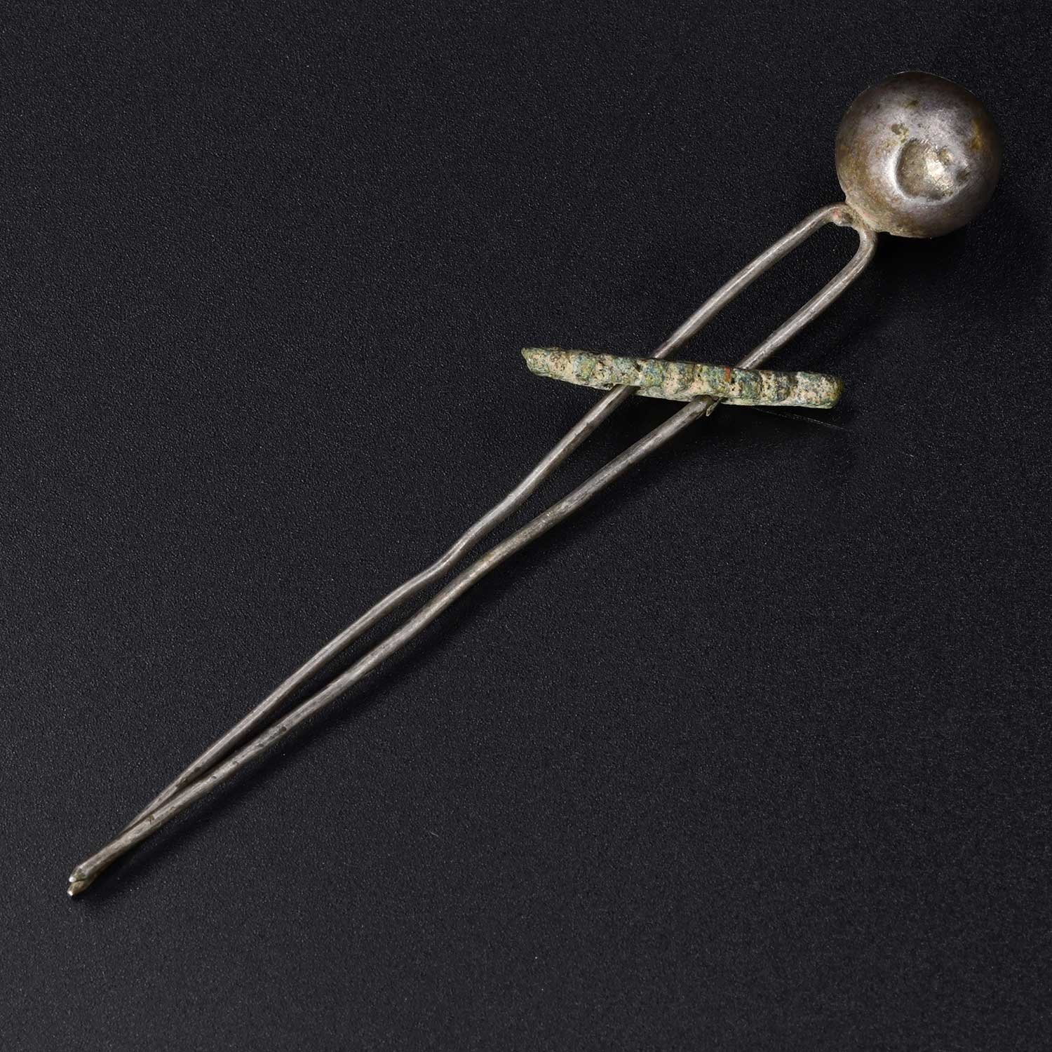 A Greek Silver Brooch Pin, Classical Period, ca. 5th - 4th century BCE