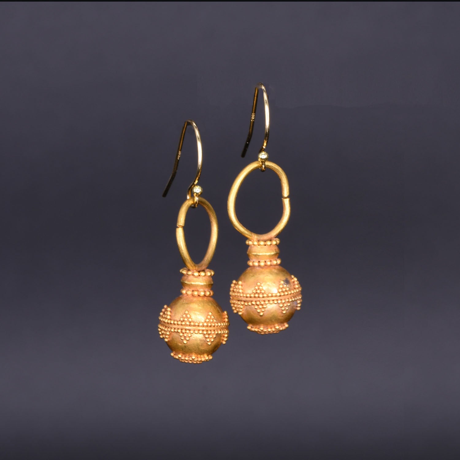 A Pair of Hellenistic Gold Drop Earrings, Hellenistic Period, ca. 3rd - 1st century BCE