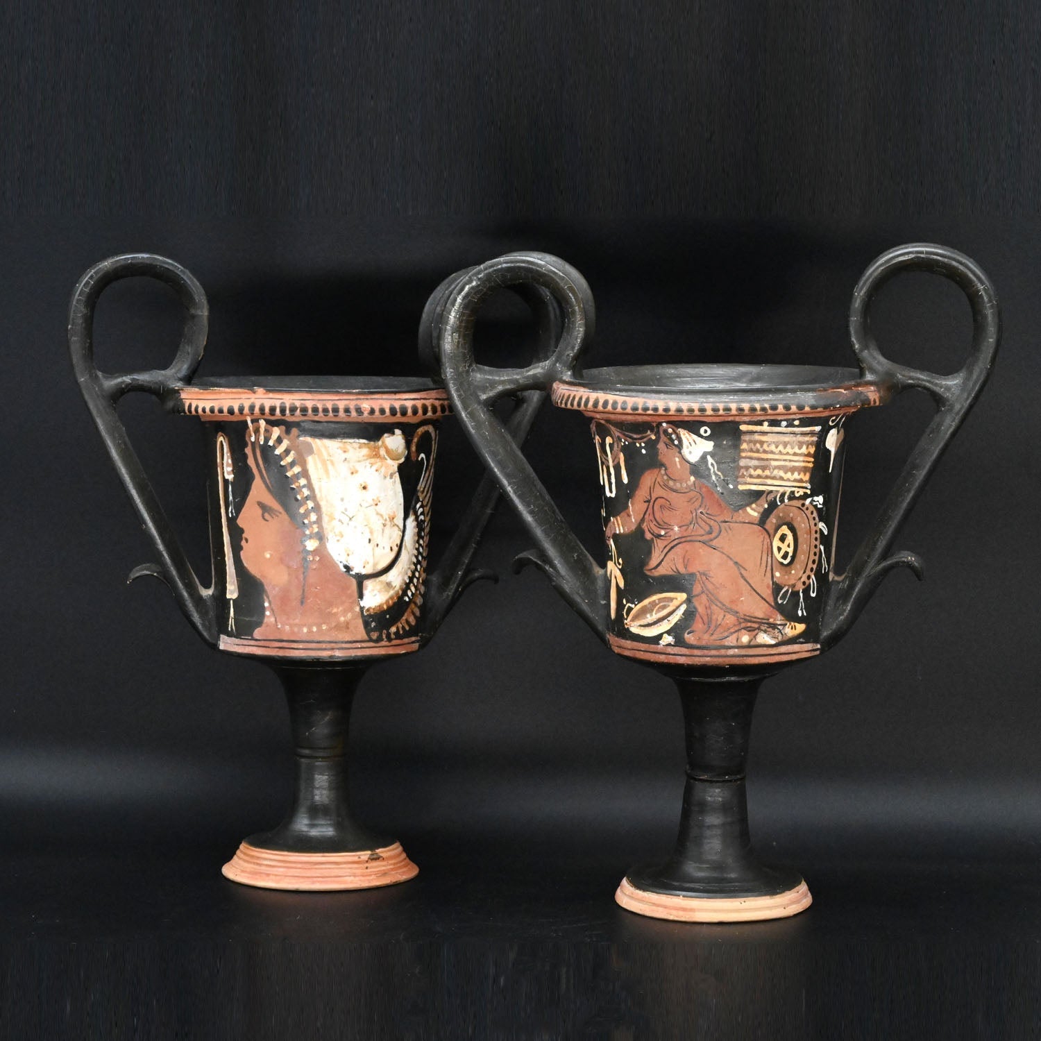 Two Apulian Red-Figure Kantharoi attributed to the White Sakkos Painter, <br><em>ca. 310 BCE</em>