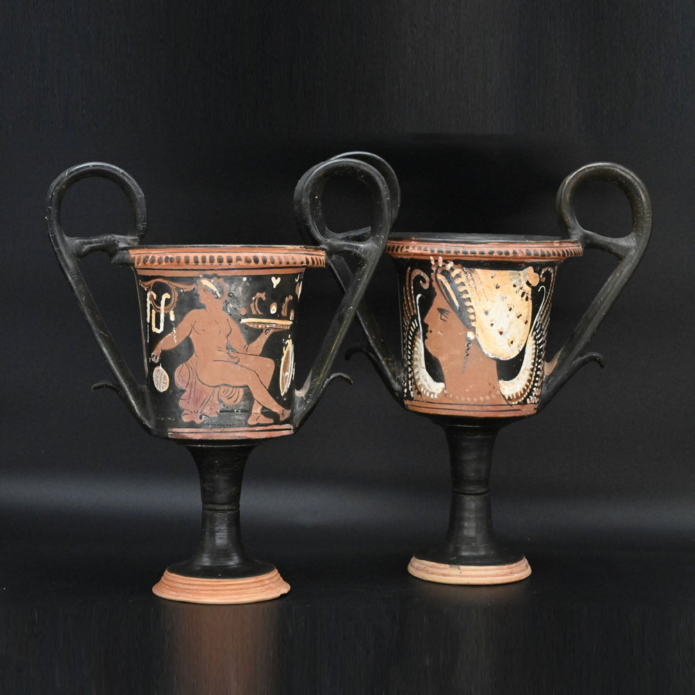 Two Apulian Red-Figure Kantharoi attributed to the White Sakkos Painter, <br><em>ca. 310 BCE</em>