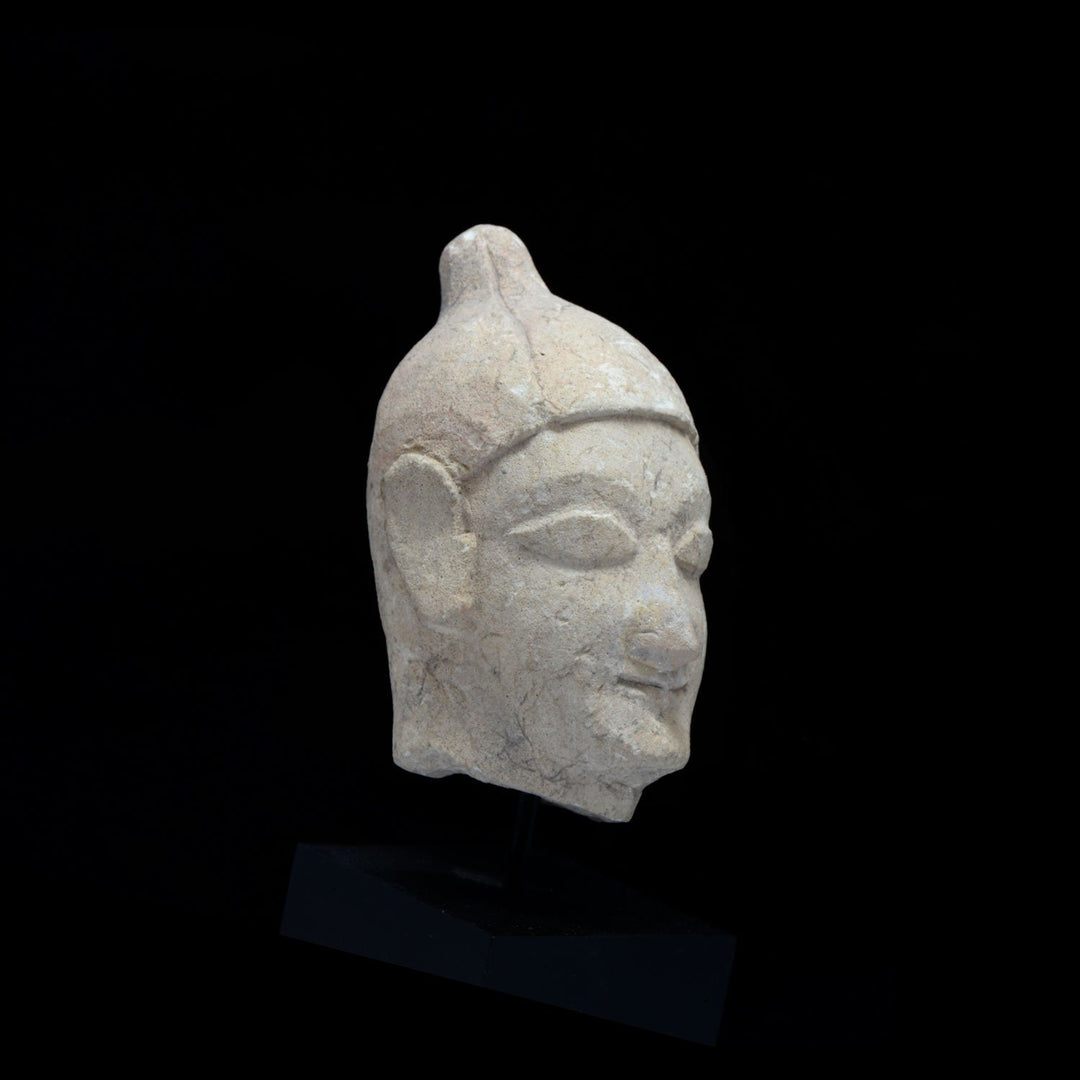 A Cypriot Limestone Head of a Youth, Archaic Period, 600-500 BCE - Sands of Time Ancient Art