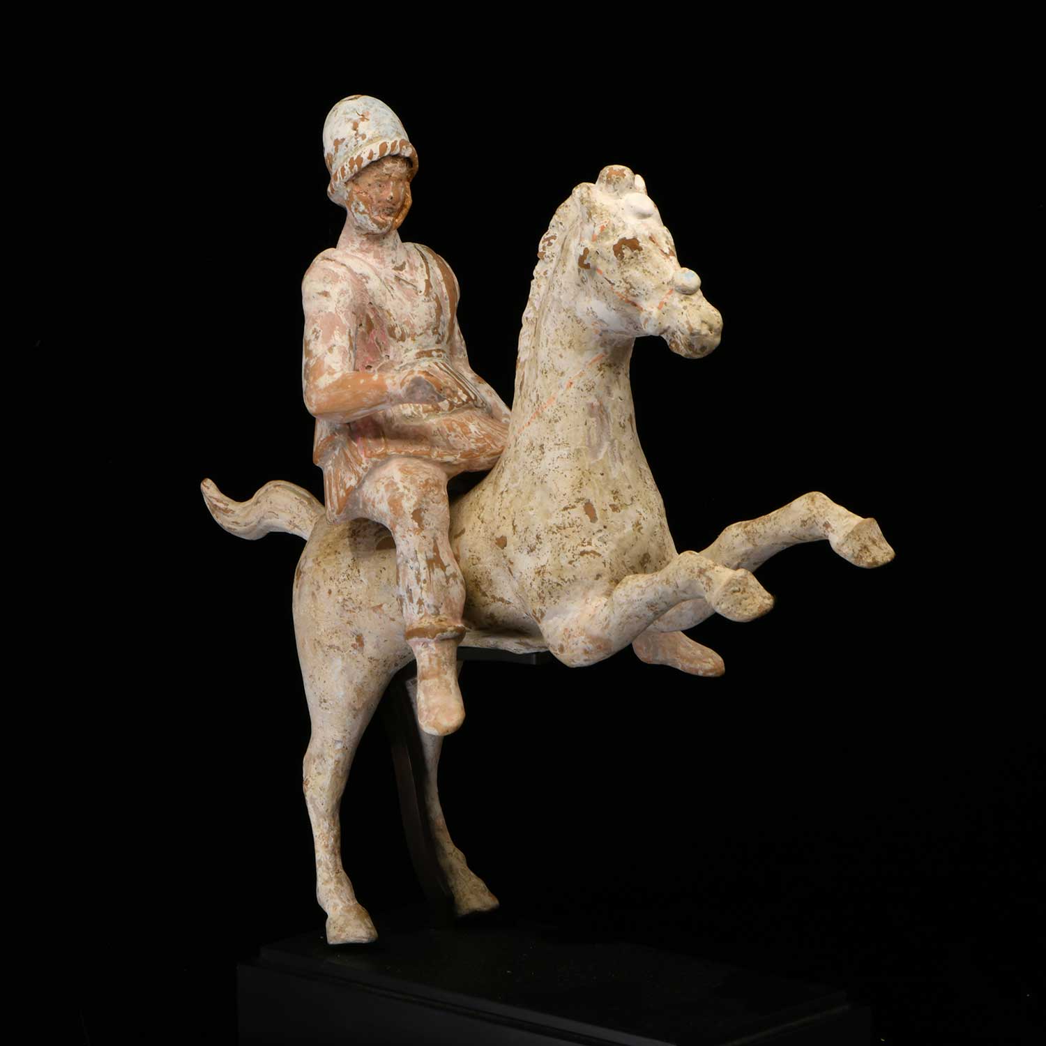 A Greek Terracotta Warrior on Horse, Canosa, circa 4th-3rd Century BCE - Sands of Time Ancient Art