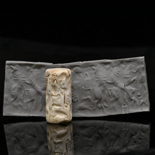 Ein großes sumerisches Marmorzylindersiegel, frühe Dynastie I-III,<br> <em>ca. 2700 - 2400 v. Chr</em>