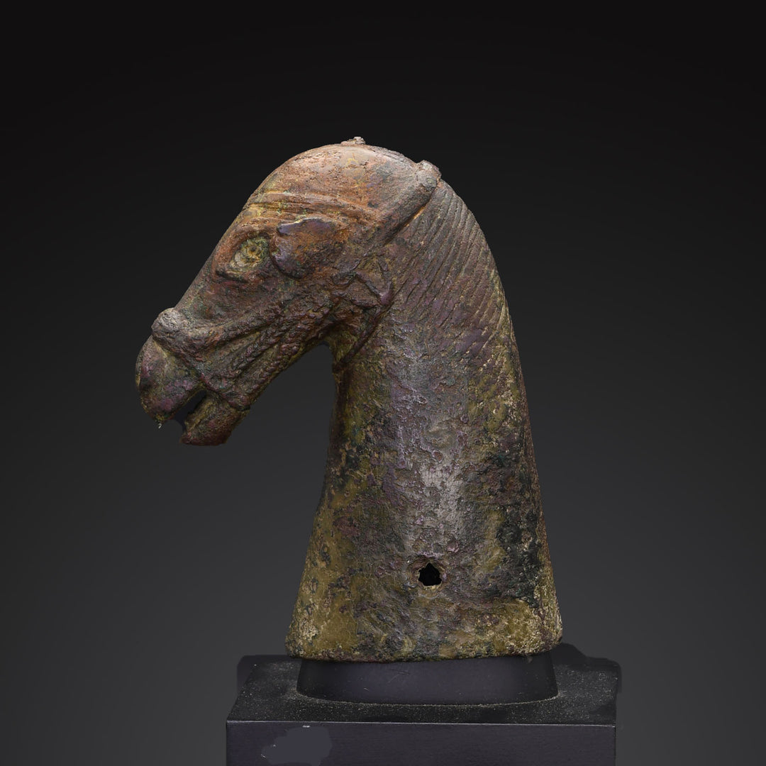 Rare Bronze Horse Head from the Biblical Land of Sheba, ca. 2nd centur Sands of Time Gallery