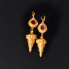 A pair of Parthian Gold & Carnelian Earrings, ca. 200 BCE - 200 CE