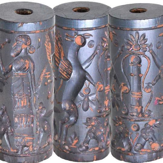 A Published Neo-Assyrian Hematite Cylinder Seal, ca. 8th Century BCE - Sands of Time Ancient Art