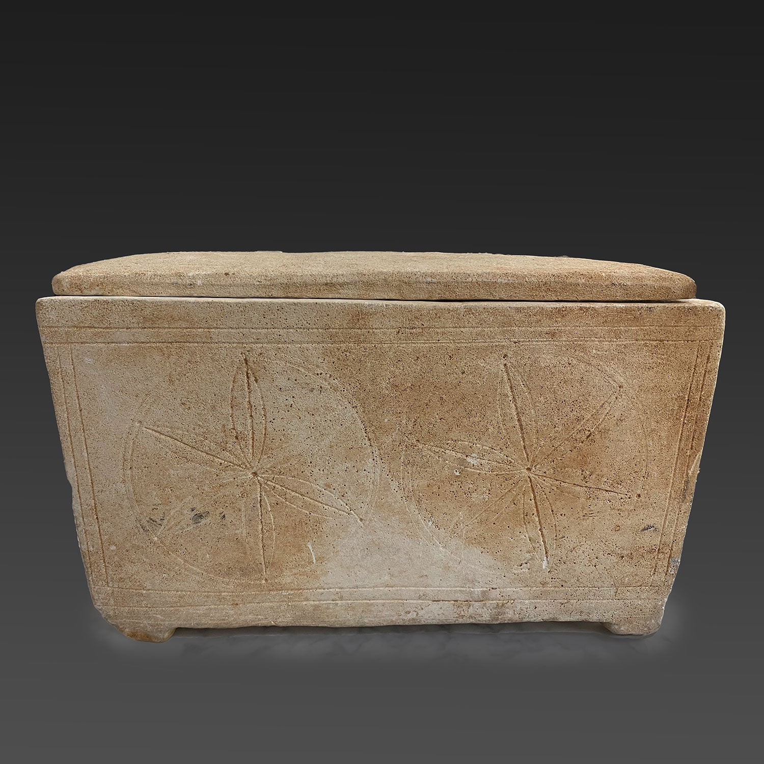 An early Jewish Limestone Ossuary with Lid, ca. 1st century BCE - 1st century CE