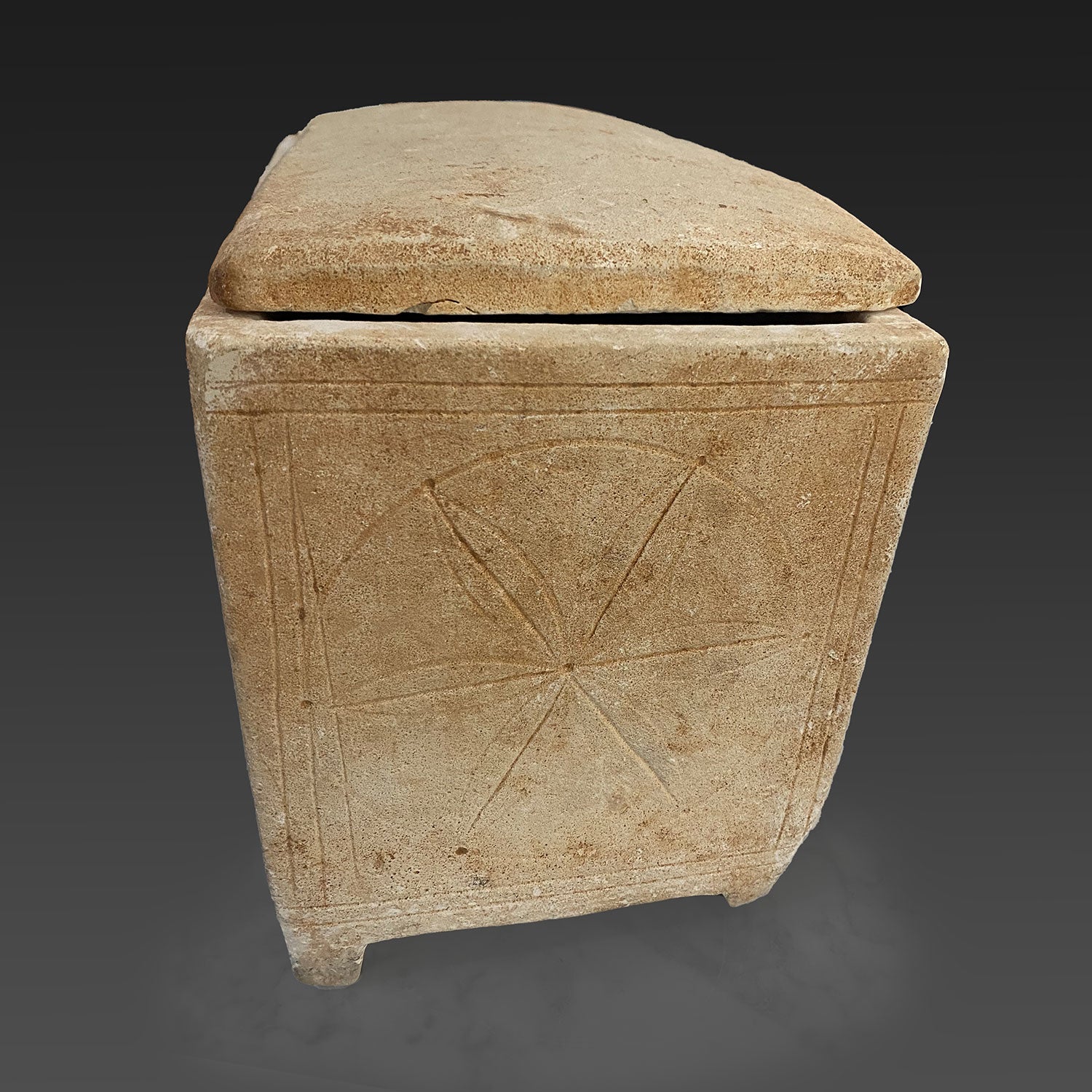 An early Jewish Limestone Ossuary with Lid, ca. 1st century BCE - 1st century CE