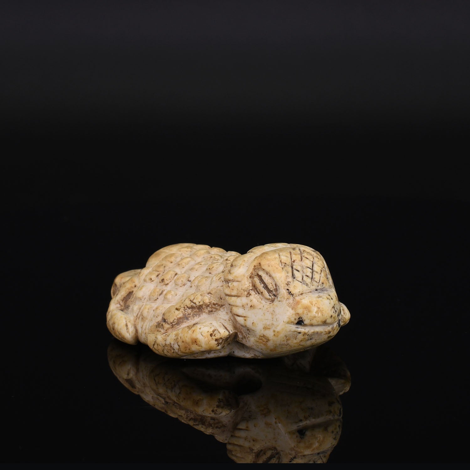 A Nayarit Hardstone Horned Toad Pendant, ca. 300 BCE - 200 CE