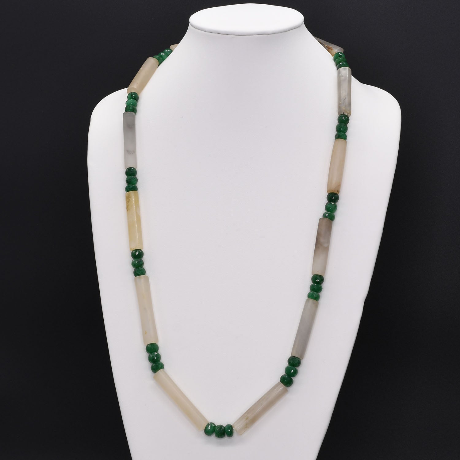 A Tairona Quartzite and Emerald Bead Necklace, ca. 500 - 1200 CE