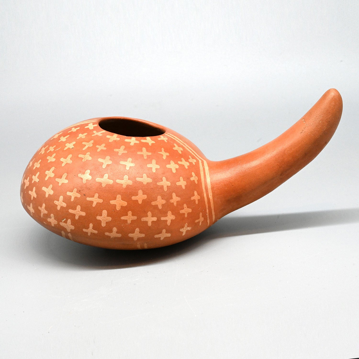 A Moche Terracotta Corn Popper Vessel, Middle Horizon Period, ca. 500 - 700 CE